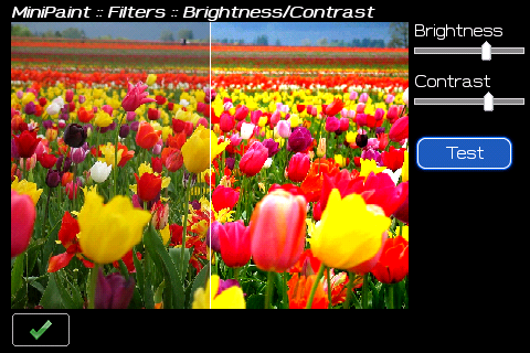 Brightness and color test