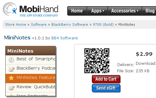 MiniNotes at Mobi